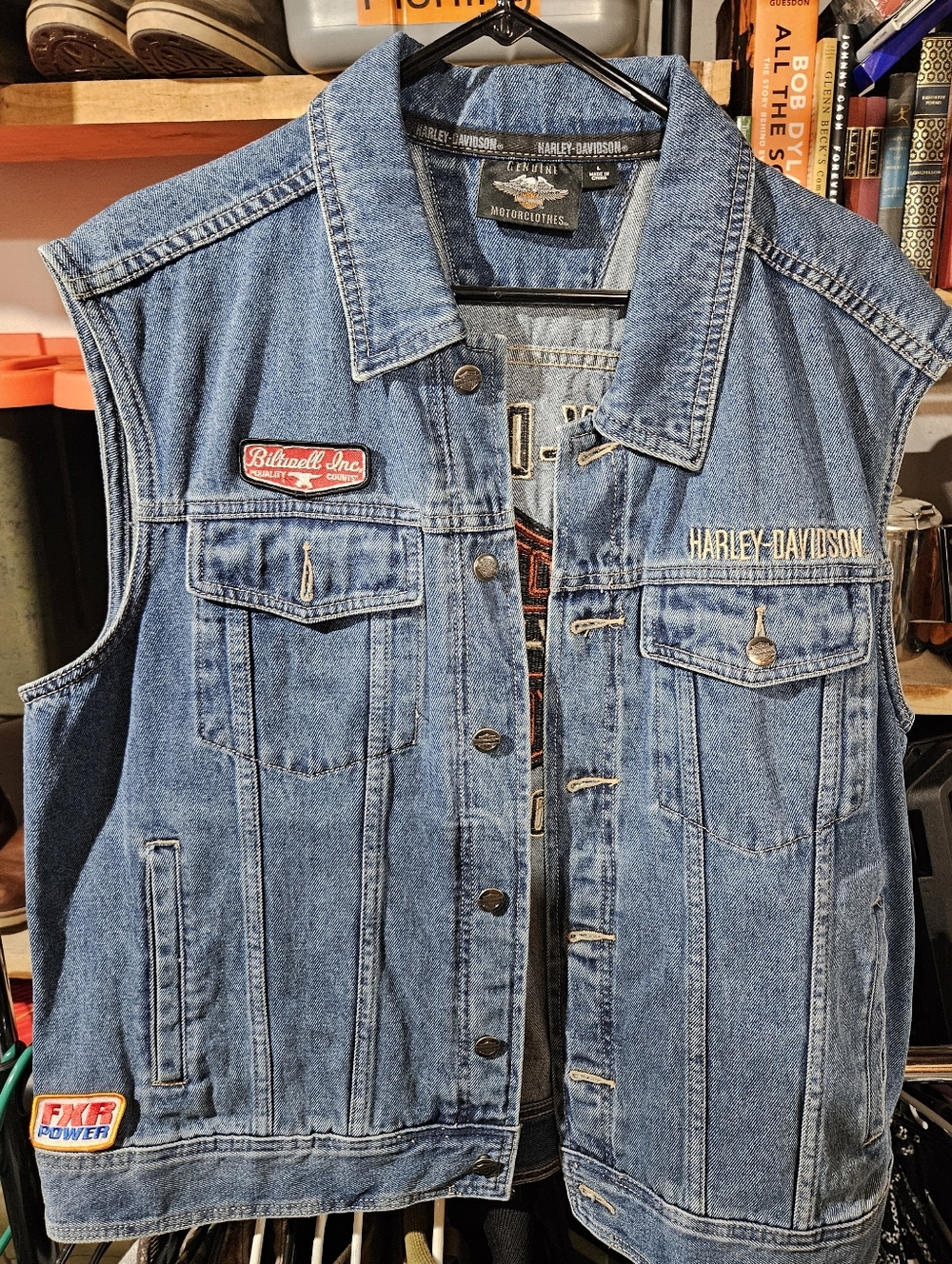 Harley-Davidson Blue Denim Vest with Patches